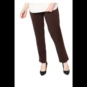Susan Graver Weekend Ponte Straight Leg Pant Chocolate - Regular